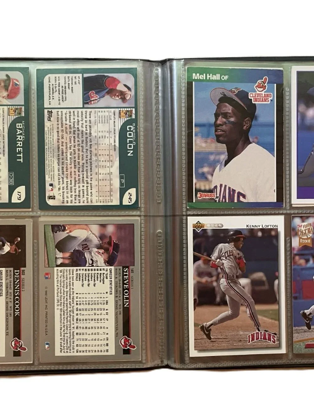 41 Card Lot 1980s-90s Cleveland Indians Trading Cards Album